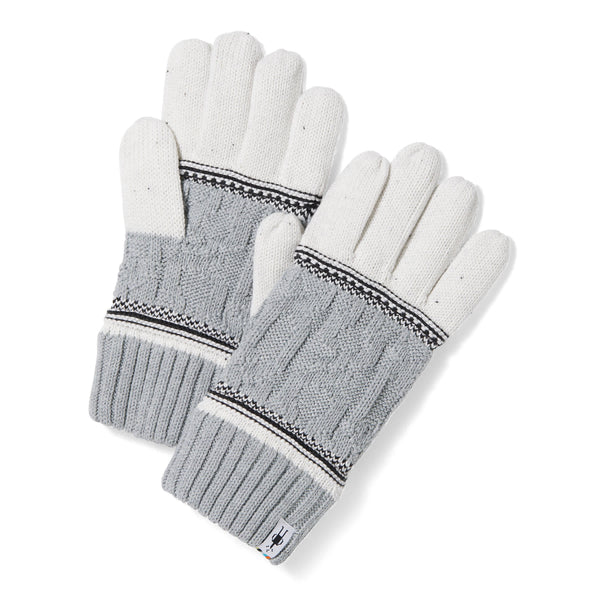Popcorn Cable Gloves Natural